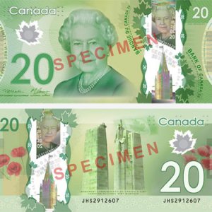 Nouveau 20$ en polymère