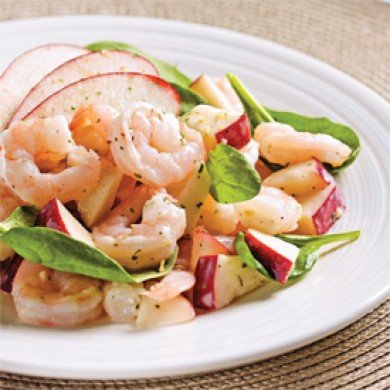 5 ingrédients/15 minutes: Salade aux pommes et crevettes