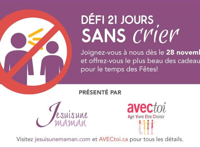 Défi 21 jours sans crier