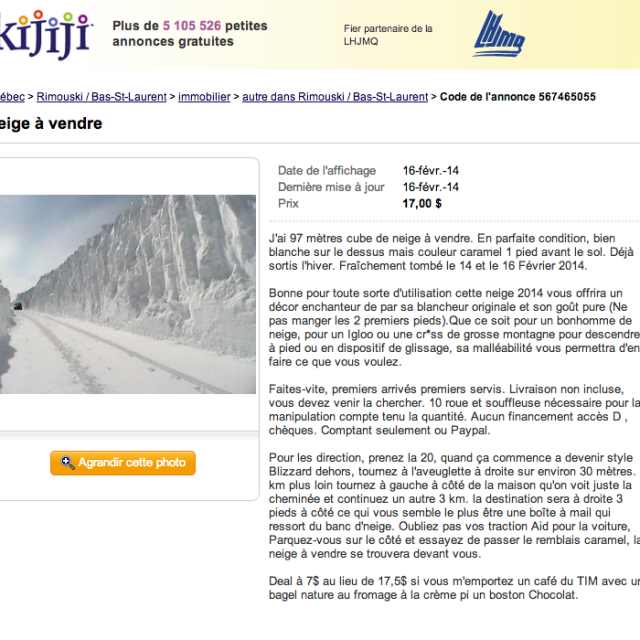Les annonces les plus insolites de Kijiji en 2014