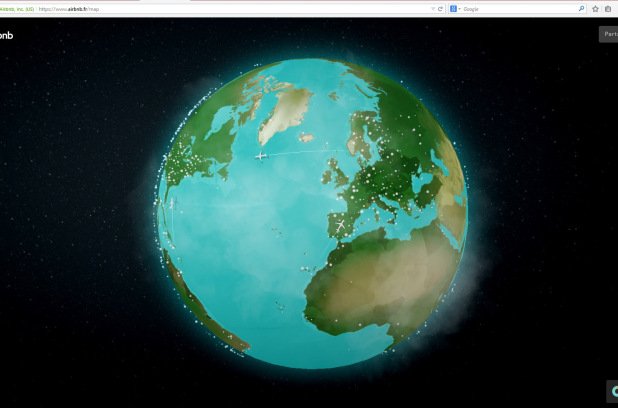 La carte interactive Airbnb
