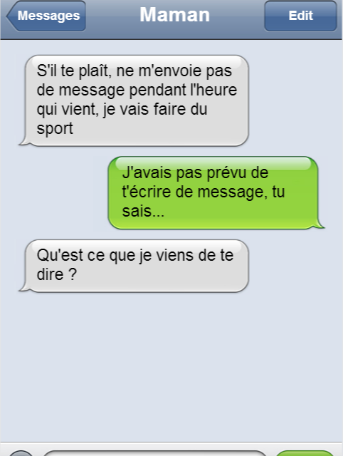 Des parents découvrent les textos!