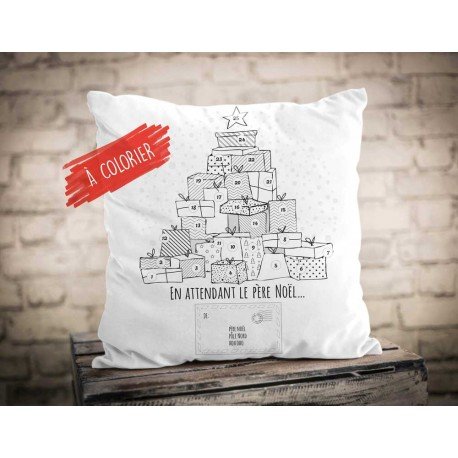 Le coussin de l'Avent à colorier