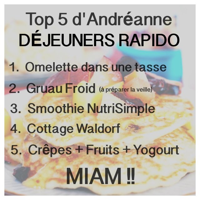 Le Top 5 d'Andréanne : Déjeuners Rapides et Santé