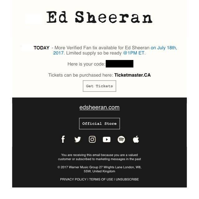 Billets disponibles pour Ed Sheeran !
