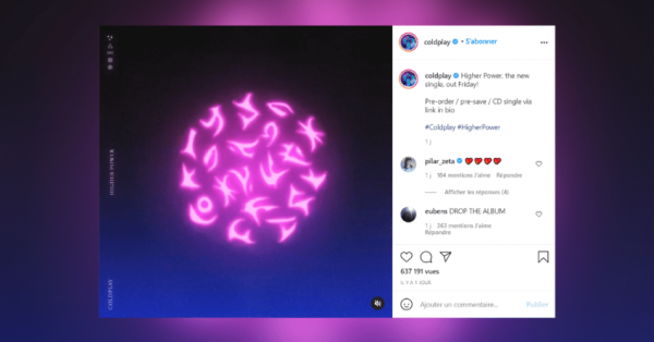 Coldplay dévoile un extrait de "Higher Power"