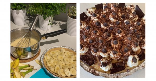 Tarte aux bananes et chocolat