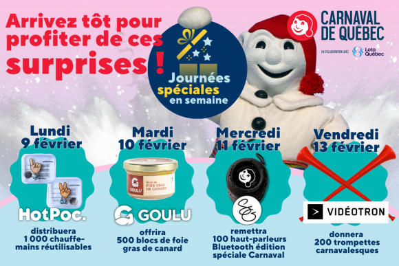 Des surprises en semaine au Carnaval de Québec.