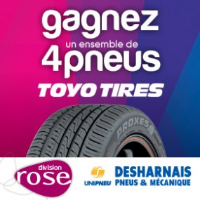 À gagner un ensemble de 4 pneus Toyo Tires grâce à Desharnais