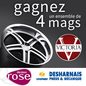 Gagnez un ensemble de 4 mags chez Desharnais Pneus et Mécanique