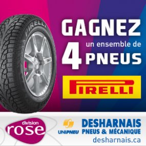 Gagnez votre ensemble de pneus Pirelli