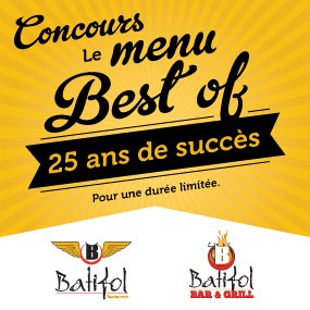 Remportez 50$ en certificat-cadeau pour les 25 ans du Batifol