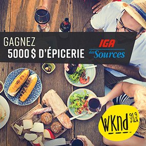 Gagnez 5 000 $ d'épicerie aux IGA des Sources