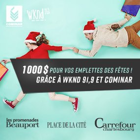 1000$ pour vos emplettes des Fêtes!