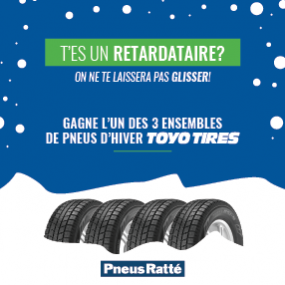 Gagnez vos pneus Toyo grâce à Pneus Ratté et WKND!