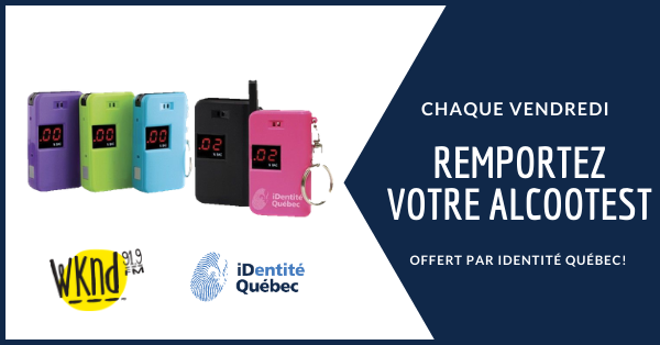 Remportez votre alcootest grâce à iDentité Québec