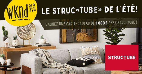 Gagnez 1 000$ chez Structube !