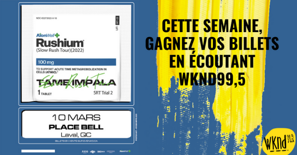 Gagnez votre paire de billets pour Tame Impala à la Place Bell !
