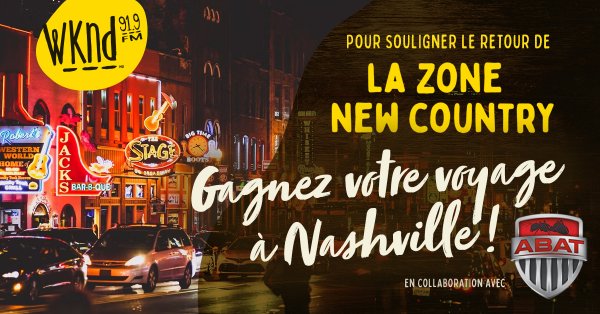 Gagnez votre voyage à Nashville !