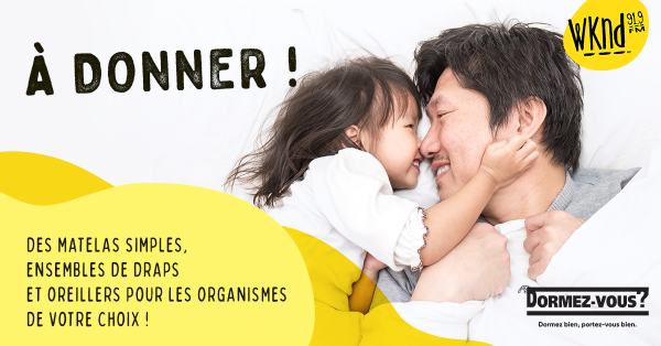Mardi, je donne avec Dormez-vous!