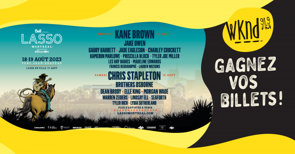 Gagnez vos billets pour LASSO dans la Zone New Country!
