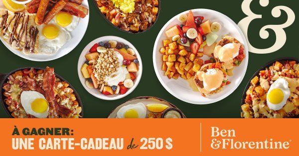 Gagnez une carte-cadeau de 250$ chez Ben et Florentine!