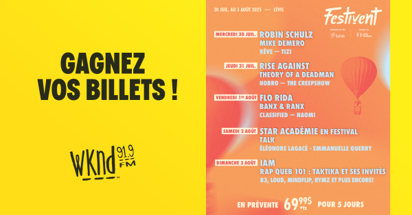 Gagnez vos billets pour le Festivent de Lévis!