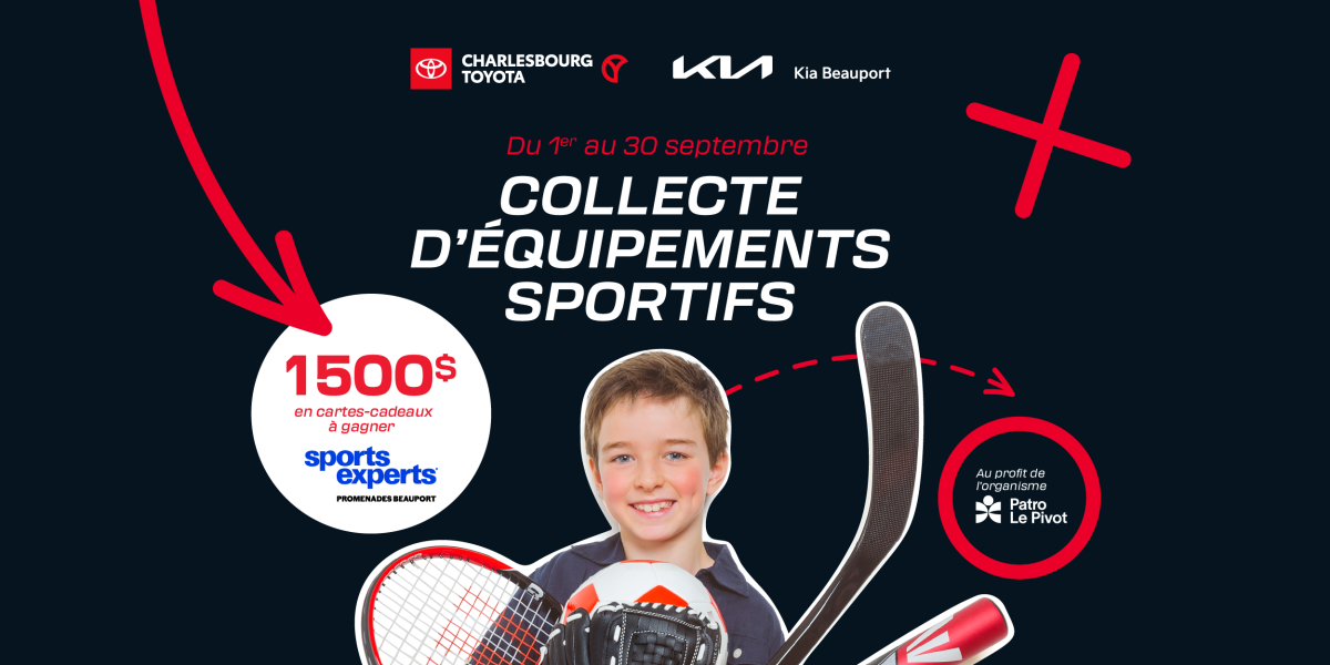14e collecte d’équipements sportifs de Charlesbourg Toyota et Kia Beauport