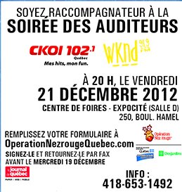 Opération Nez-Rouge : la Soirée des auditeurs WKND