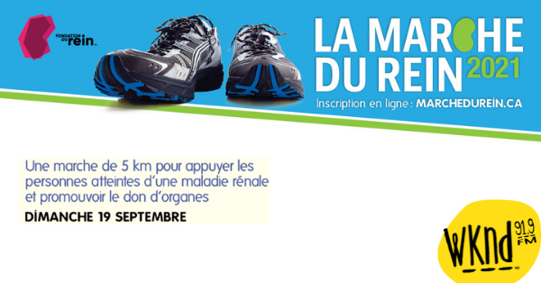 WKND 91,9 supporte la marche du rein 2021