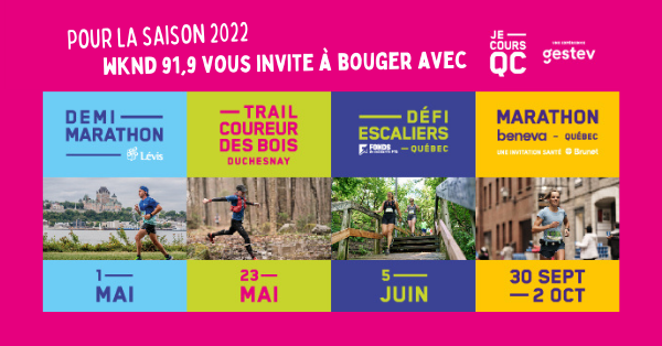 Cet été, WKND 91,9 et Je cours Qc vous invite à bouger !
