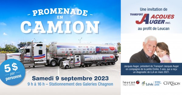 Une promenade en camion au profit de Leucan!
